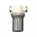 Smutsfilter for vannpumpe 1/2" tilkobling rustfritt sil - SHURflo forfra
