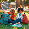 Snackboks Mini 300 ml med filmscharnier, BPA-fri pakket i ryggsekk