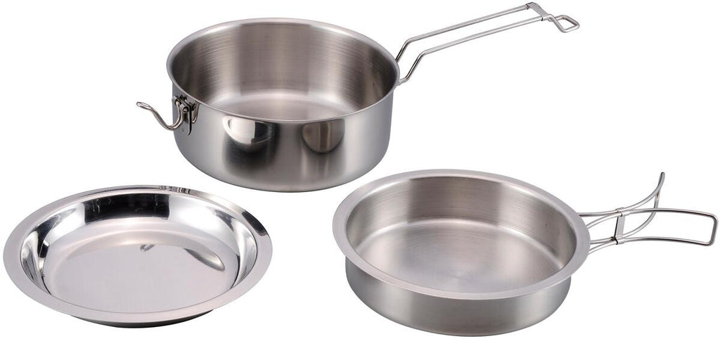 Snap Pack kokekartsett rustfritt stål 3-delers forfra