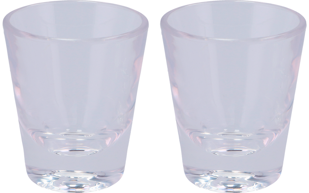 Snapsglass i akryl 40 ml bruddsikre 2-pack bakside