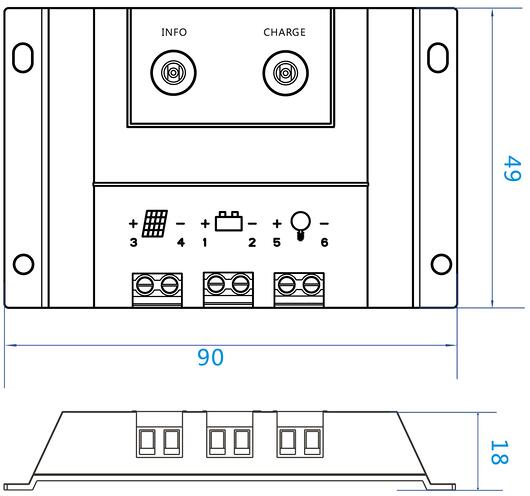 Nærbilde av Solar laderegulator PWM PEKO3 12V 3A 50W - WATTSTUNDE
