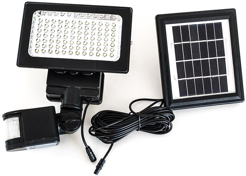 Solar LED-flomlys med bevegelsessensor, 84 LED front