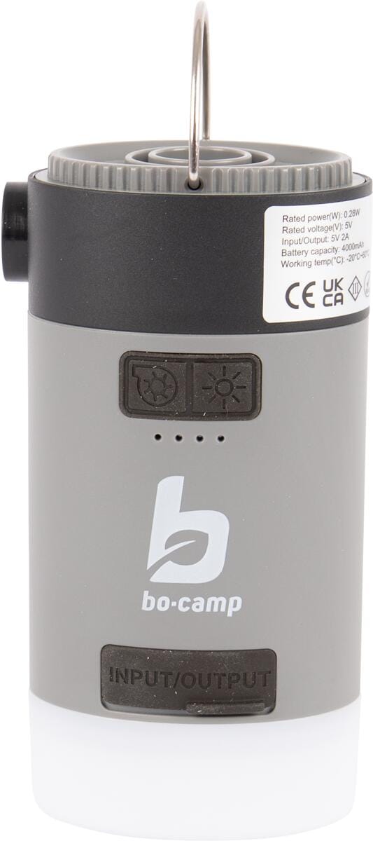 Solar luftpumpe med powerbank og LED-lys 4000 mAh Bo-Camp bakside
