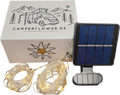 Solar lyslenke for markise med batteri 10 m 100 LED - Camperflower forfra