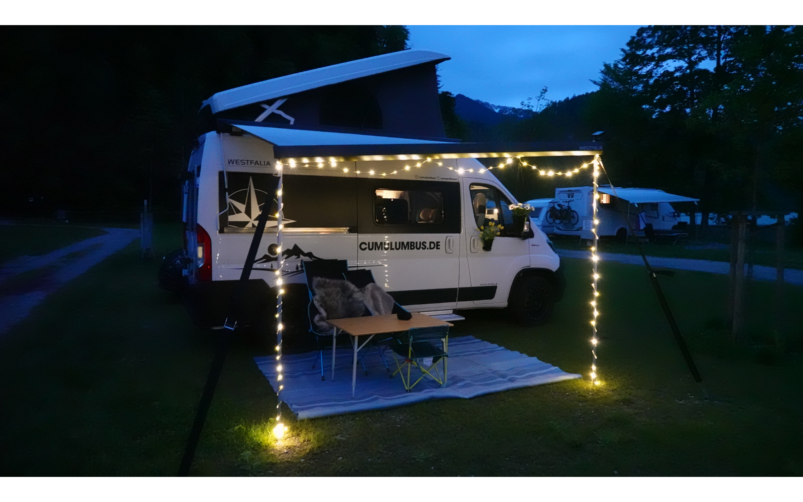 Solar lyslenke for markise med batteri 10 m 100 LED - Camperflower transportboks