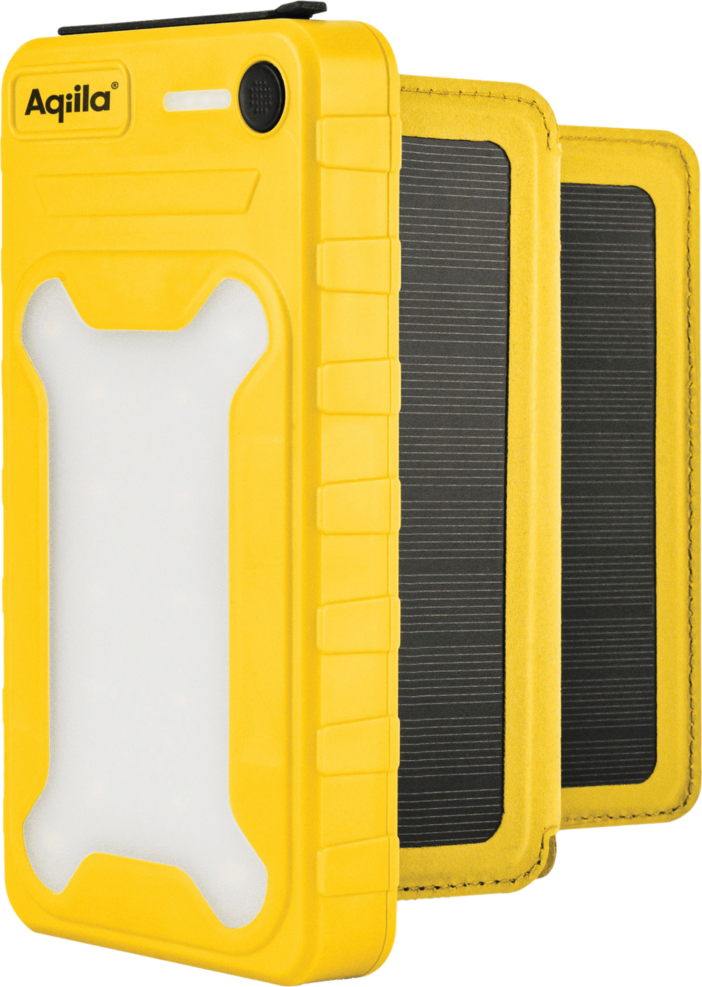 Solar powerbank 20W 20000 mAh med solpaneler gul forfra