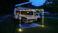 Solcelle lyslenke for markise 10m 100 LED varmhvit forfra