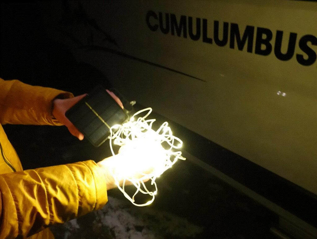 Solcelle lyslenke for markise 10m 100 LED varmhvit - Camperflower