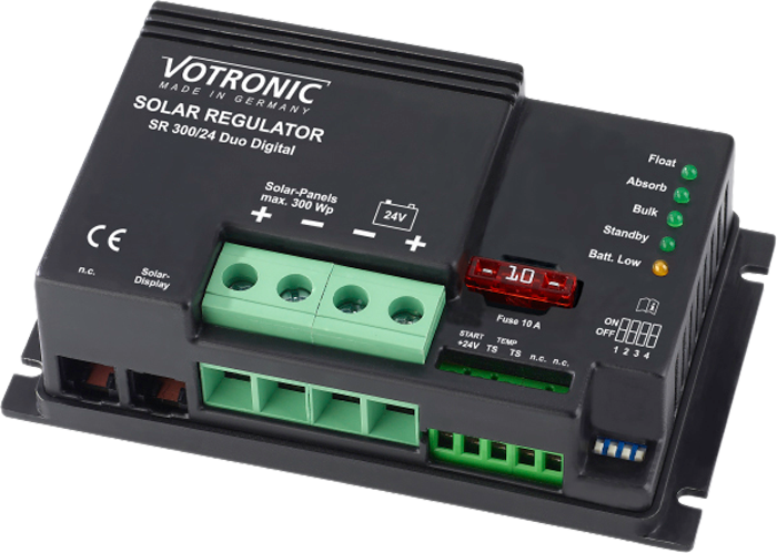 Solcelleladeregulator SR 300/24 Duo Digital for bobil - Votronic forfra
