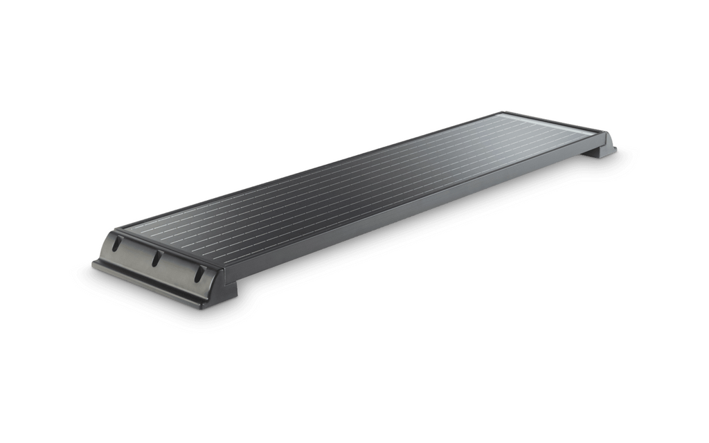 Solcellepakke Blackline MT 75 Wp monokrystallin 300 Wh montert på bobil
