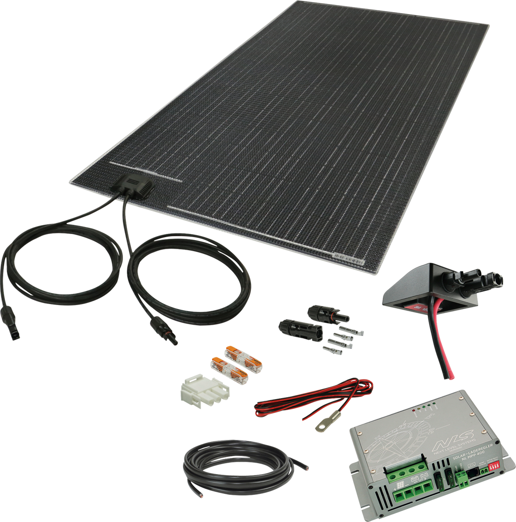 Solcellepakke Flat Air 130 Wp med MPP-regulator front
