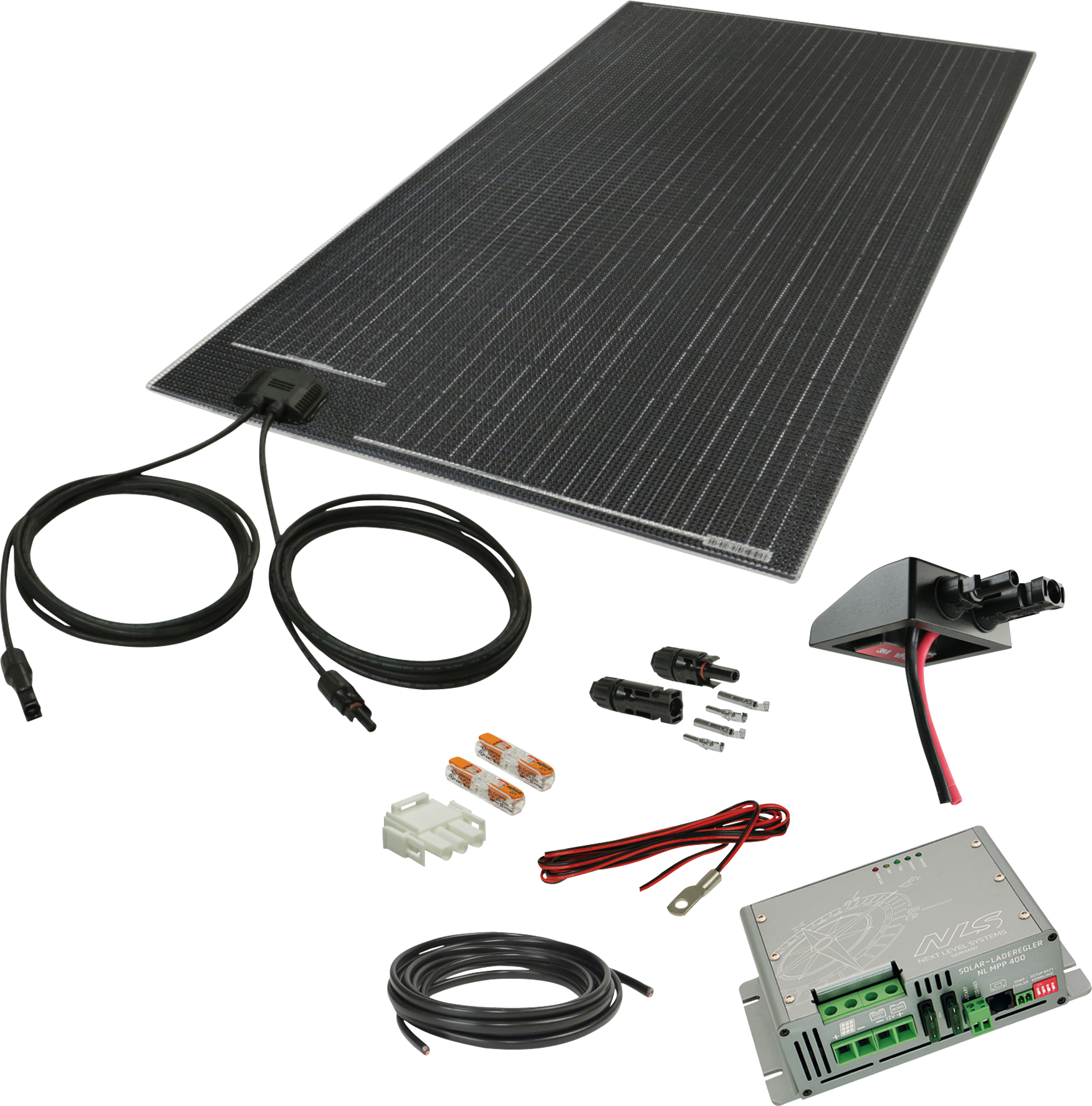 Solcellepakke Flat Air 130 Wp med MPP-regulator front