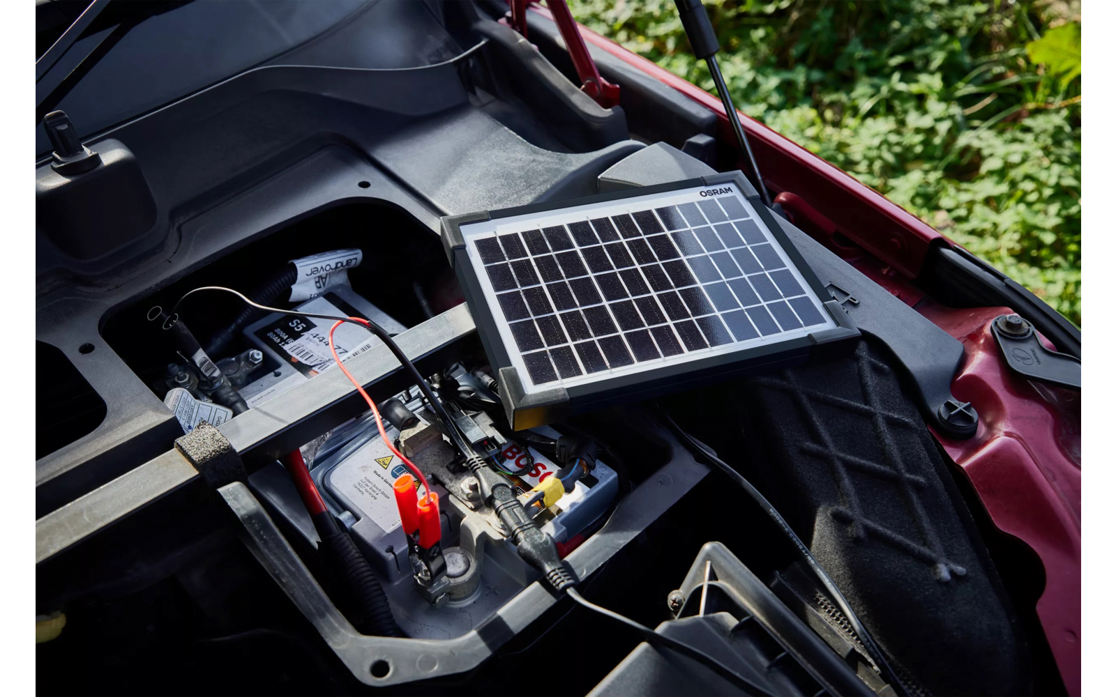 Solcellepanel BATTERYcharge Solar 5 W for 12V-kjoretoy med kabel og klemmer