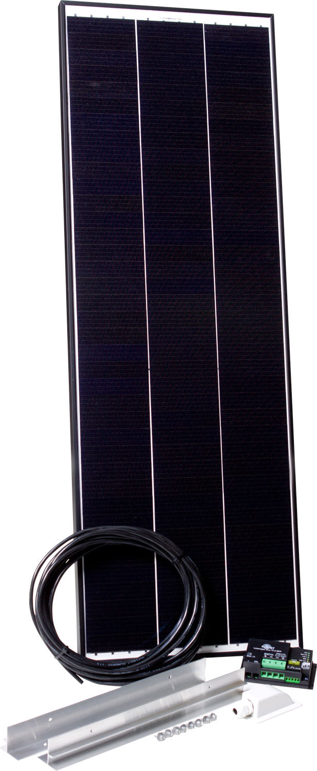 Solcellepanel komplettsett 100W monokrystallinsk for campingbruk forfra