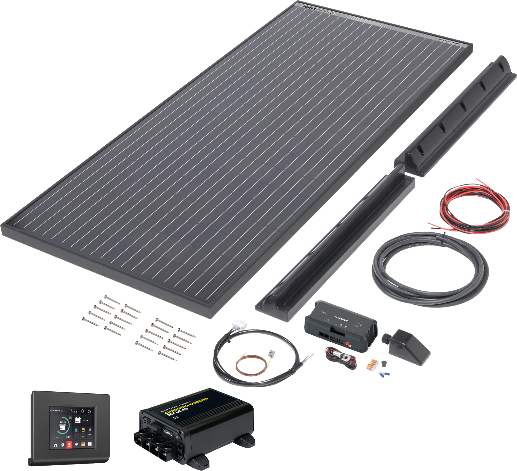 Solcellepanel komplettsett Autarkie Kit Power 1 monokrystallinsk front