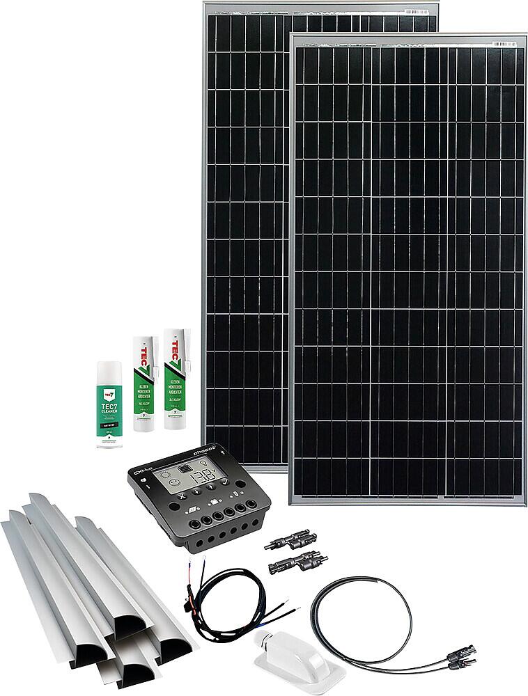 Solcellepanel komplettsett Base Camp 240W 12V monokrystallinsk forfra