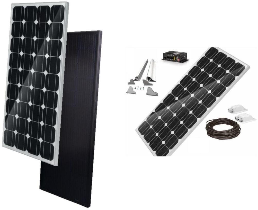 Solcellepanel komplettsett CB 100-270W for bobil og campingvogn - Carbest montert på campingvogn