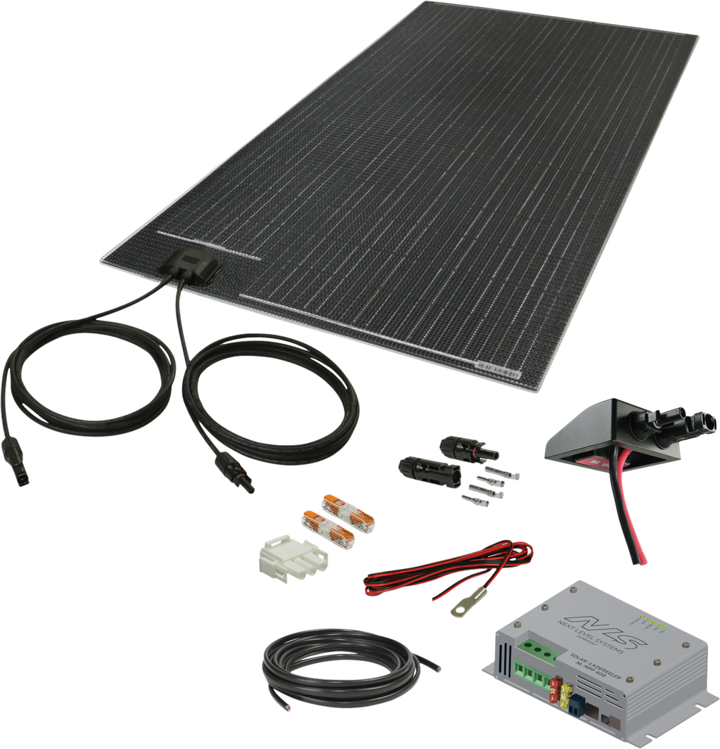Solcellepanel komplettsett NL Flat Type 100W monokrystallinsk forfra