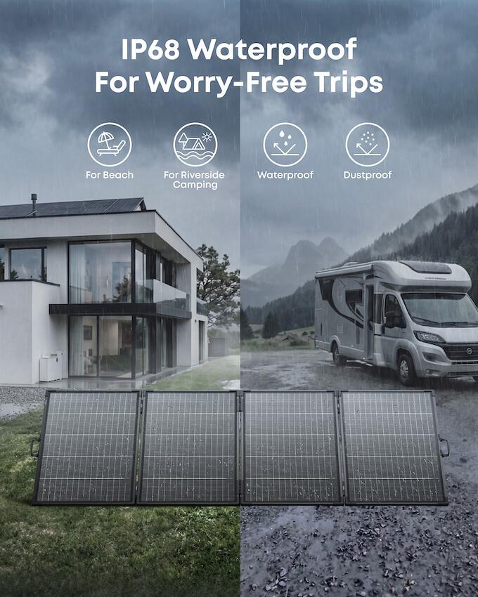 Solcellepanel PS400B bifasialt 400W sammenleggbart bakside