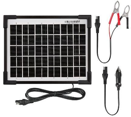 Solcellepanel RSP500 12V 5W svart/hvit batterivedlikehold