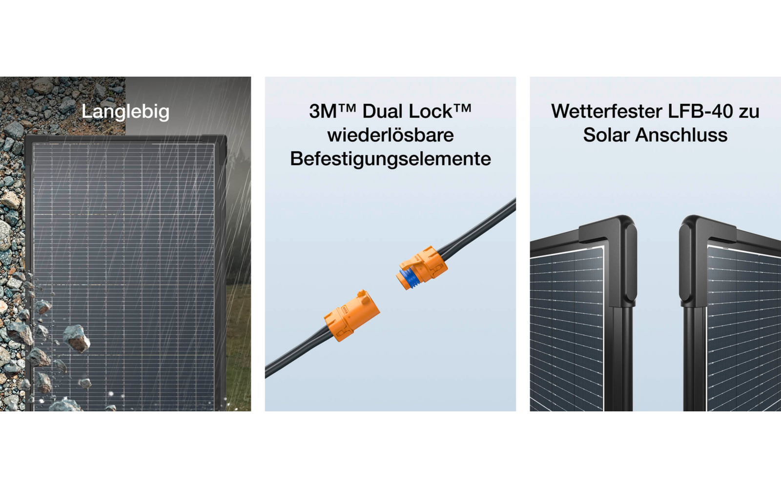 Solcellepanel RVMax 2er-sett detalj av herdet glass