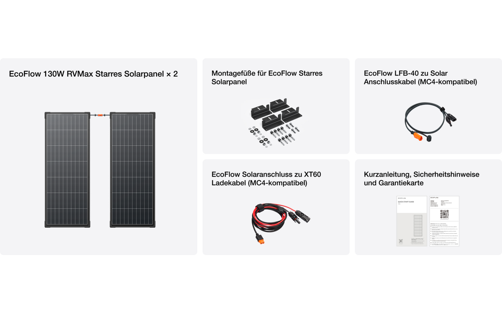 Solcellepanel RVMax 2er-sett koblingspunkter med XT60 kabel