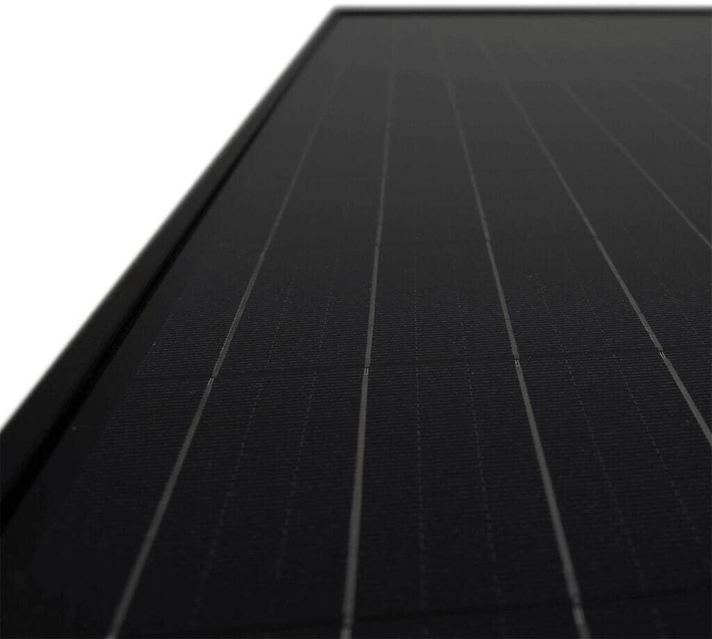 Montert Solcellepanel-sett Black Line MSSB-100 100W, svart på campingvogn