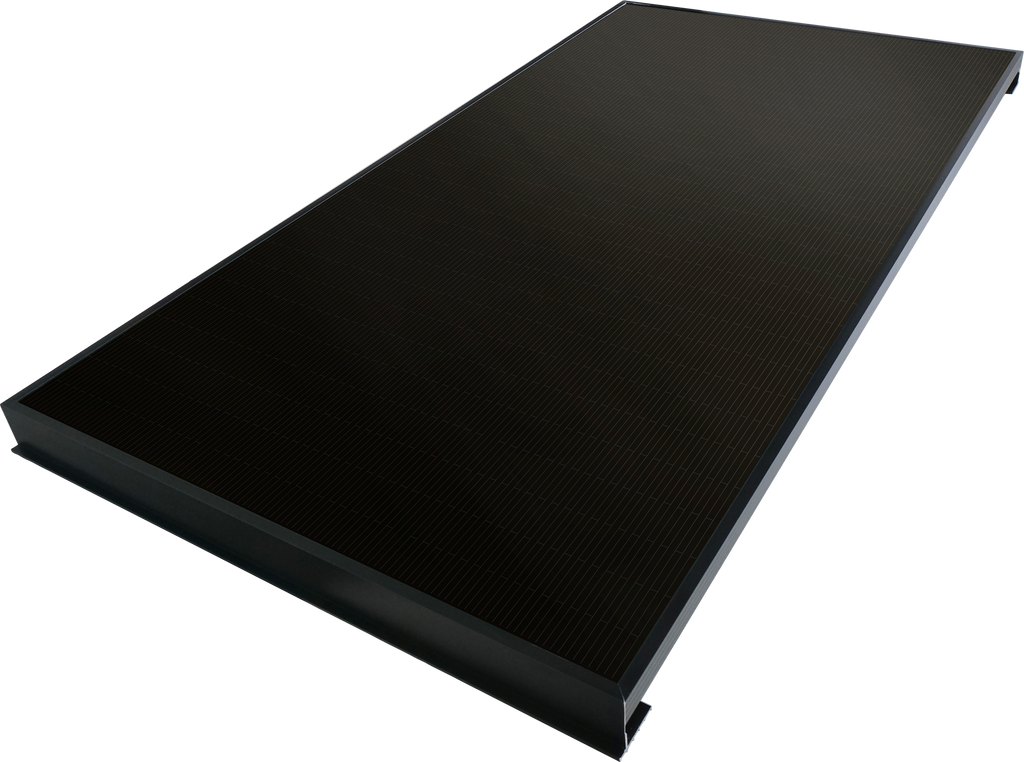 Solcellepanel-sett Black Power 140W MPPT-regulator for bobil front