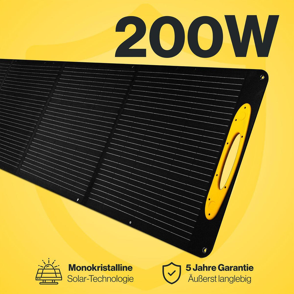 Solcellepanel Sunbird P200 sammenleggbart 200W bakside
