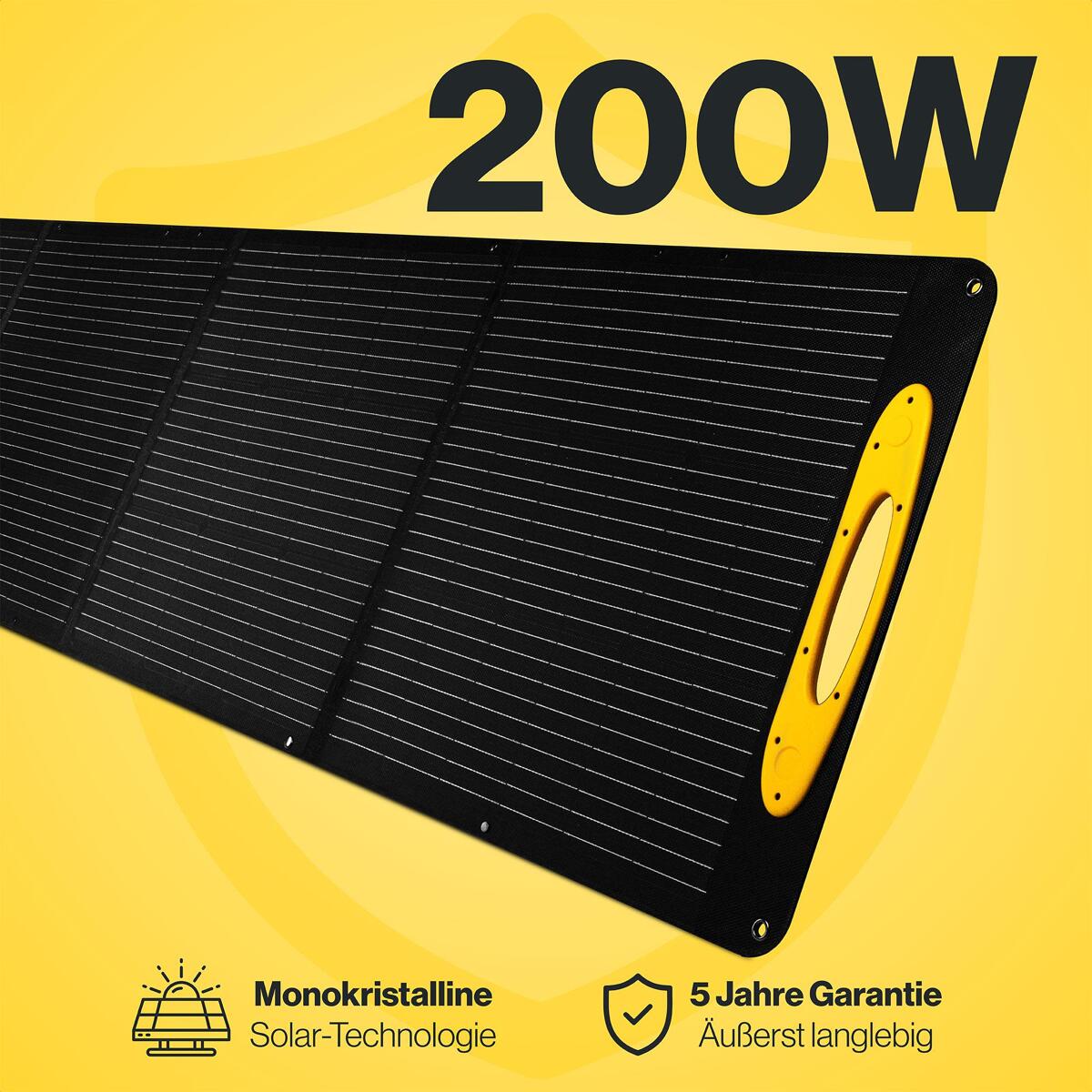 Solcellepanel Sunbird P200 sammenleggbart 200W bakside