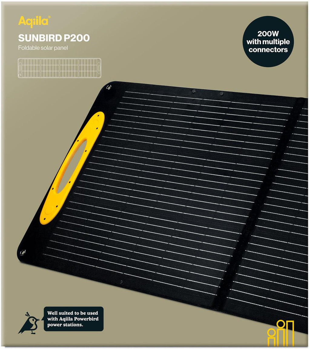 Solcellepanel Sunbird P200 sammenleggbart 200W batteritilkobling