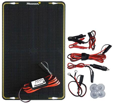Solcellepanel vedlikeholdslading 12W med laderegulator Phaesun forfra