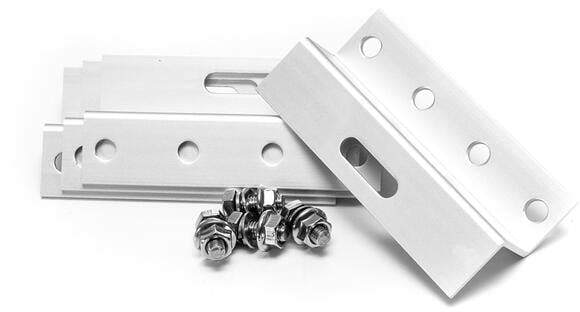 Solcellepanel Z-braketter 100mm aluminium 4-pk HSZ100 montert nærbilde