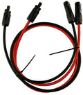 Solkabel med MC4-kontakt for campere-solcellepanel, 2x6mm², 1m - Lilie fra forfra