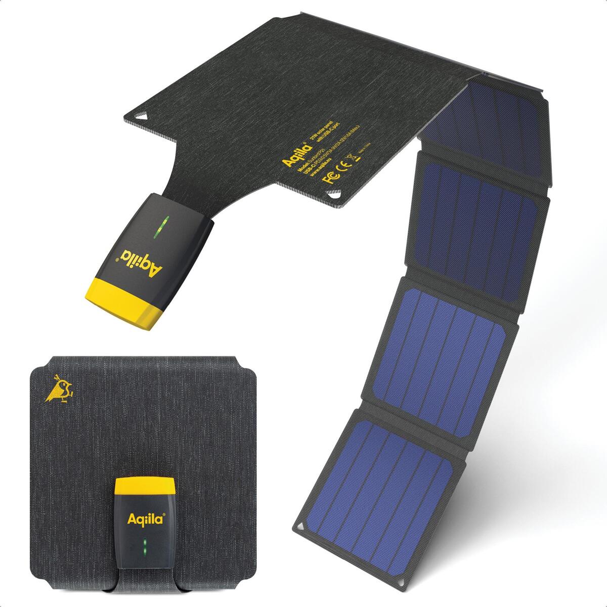 Sollader Sunbird P21 sammenleggbar 21W USB-C IP67 600g forfra
