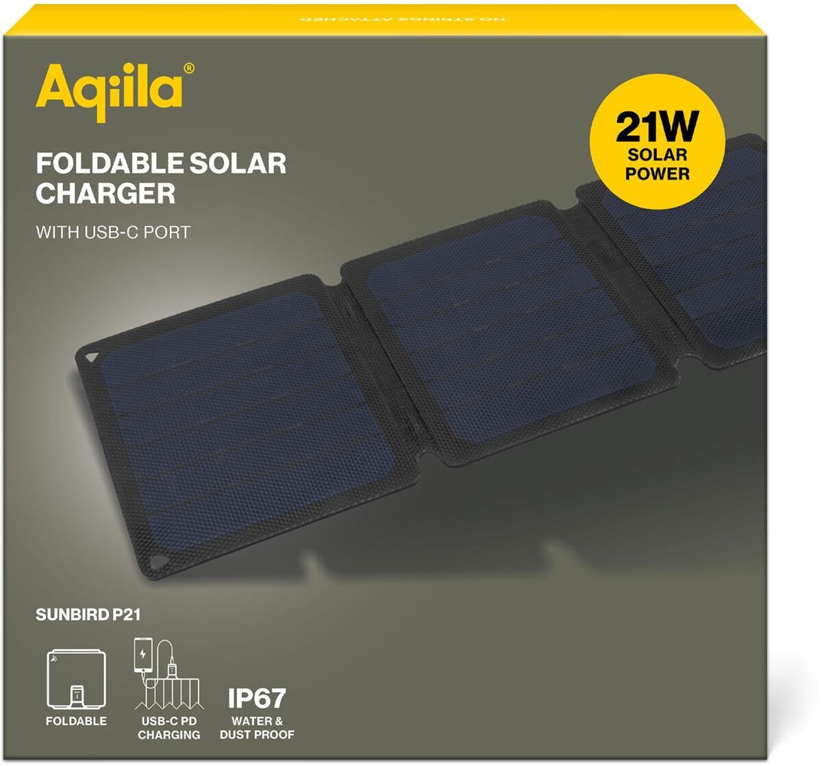 Sollader Sunbird P21 sammenleggbar 21W USB-C IP67 600g i bruk på tur