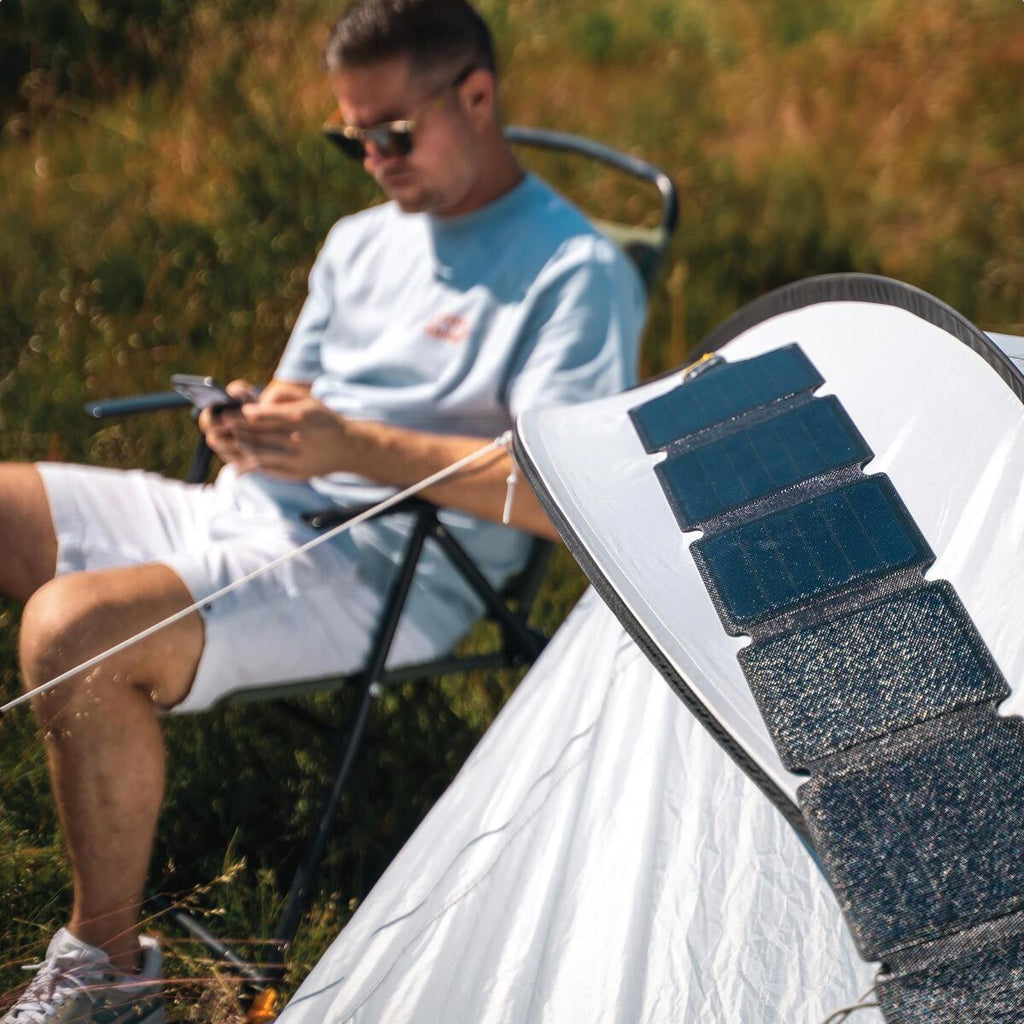 Sollader Sunbird P21 sammenleggbar 21W USB-C IP67 600g detalj magnetlås