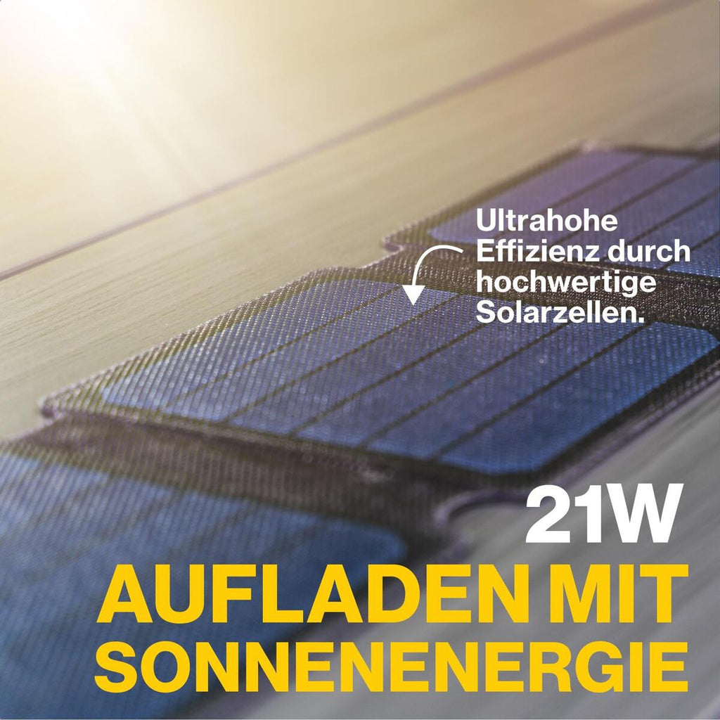 Sollader Sunbird P21 sammenleggbar 21W USB-C IP67 600g bakside