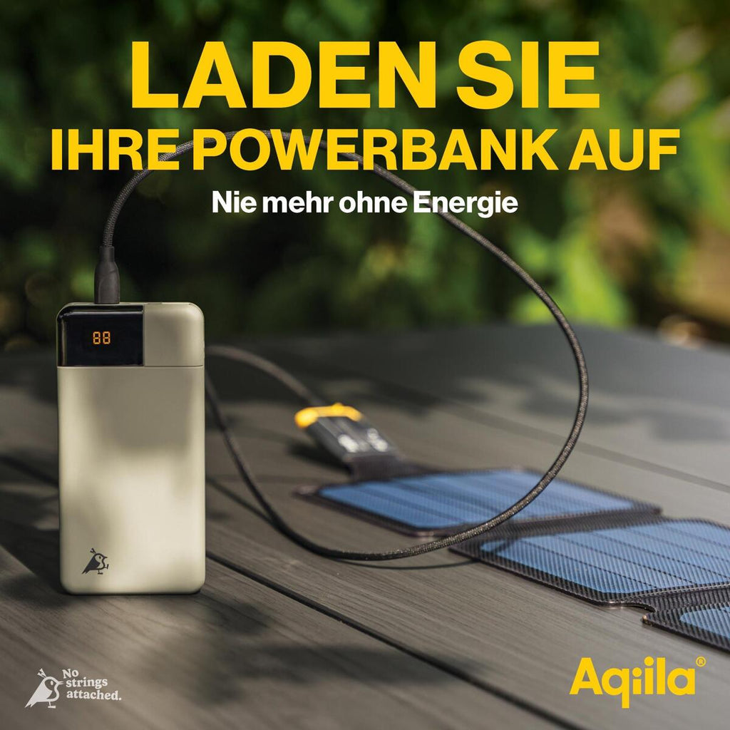 LED ladeindikator på Sollader Sunbird P21 sammenleggbar 21W USB-C IP67 600g