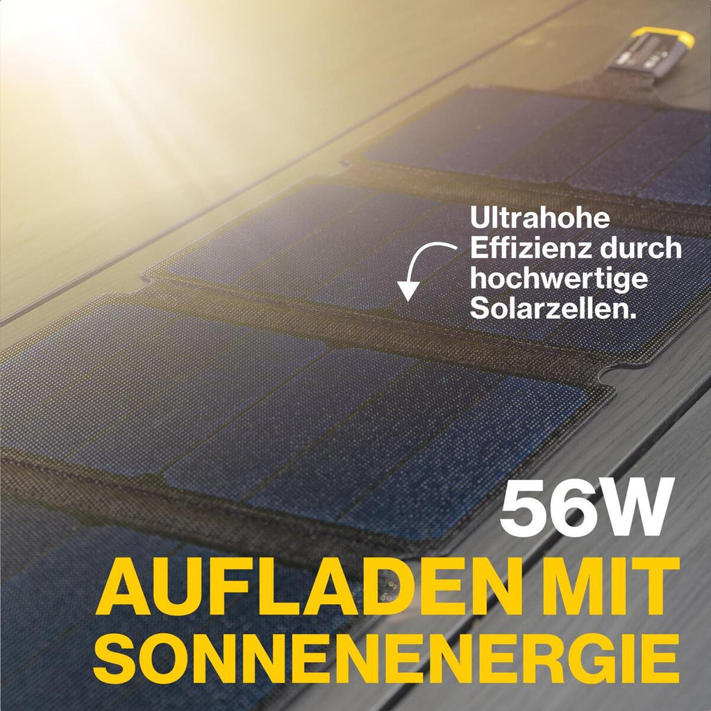 Sollader Sunbird P56 sammenleggbar 56W USB-C IP67 bakside