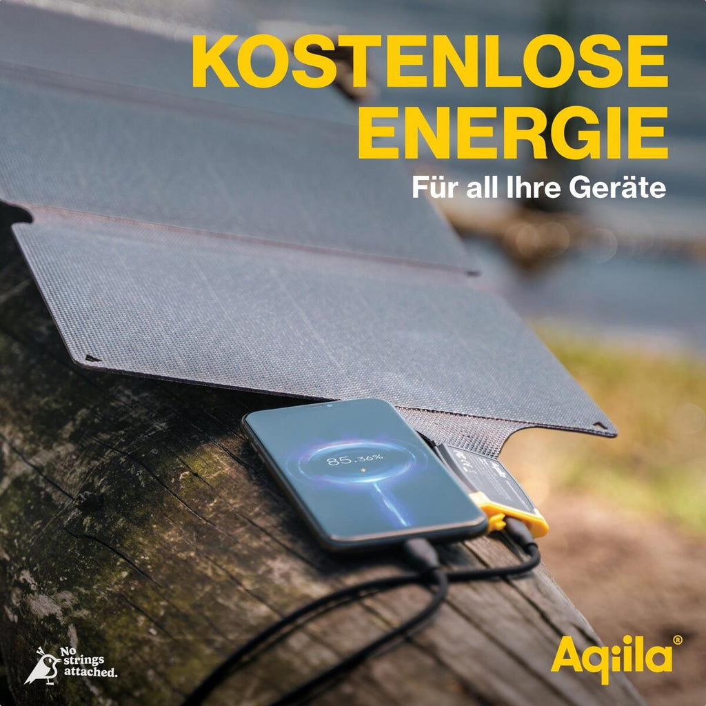 Sollader Sunbird P56 sammenleggbar 56W USB-C IP67 detalj av solcellepanel