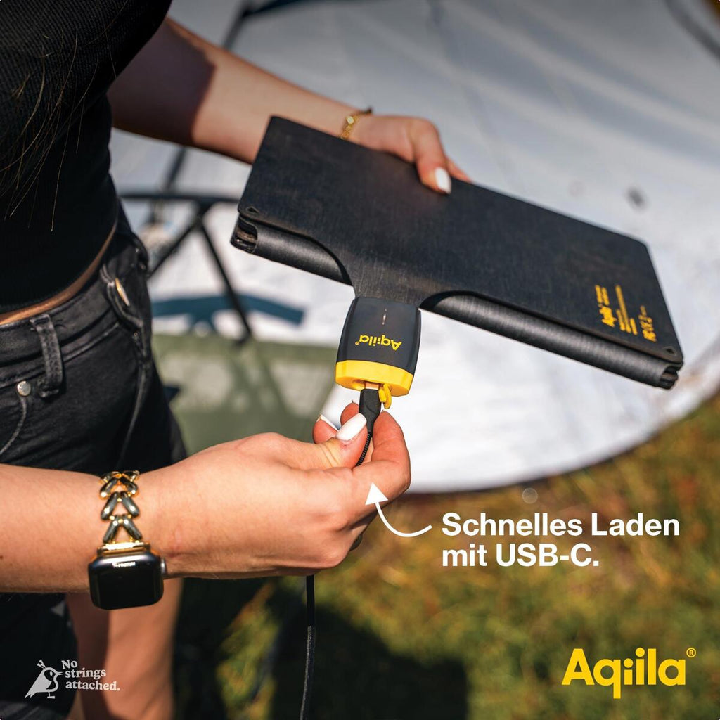 Sollader Sunbird P56 sammenleggbar 56W USB-C IP67 med karabinkroker