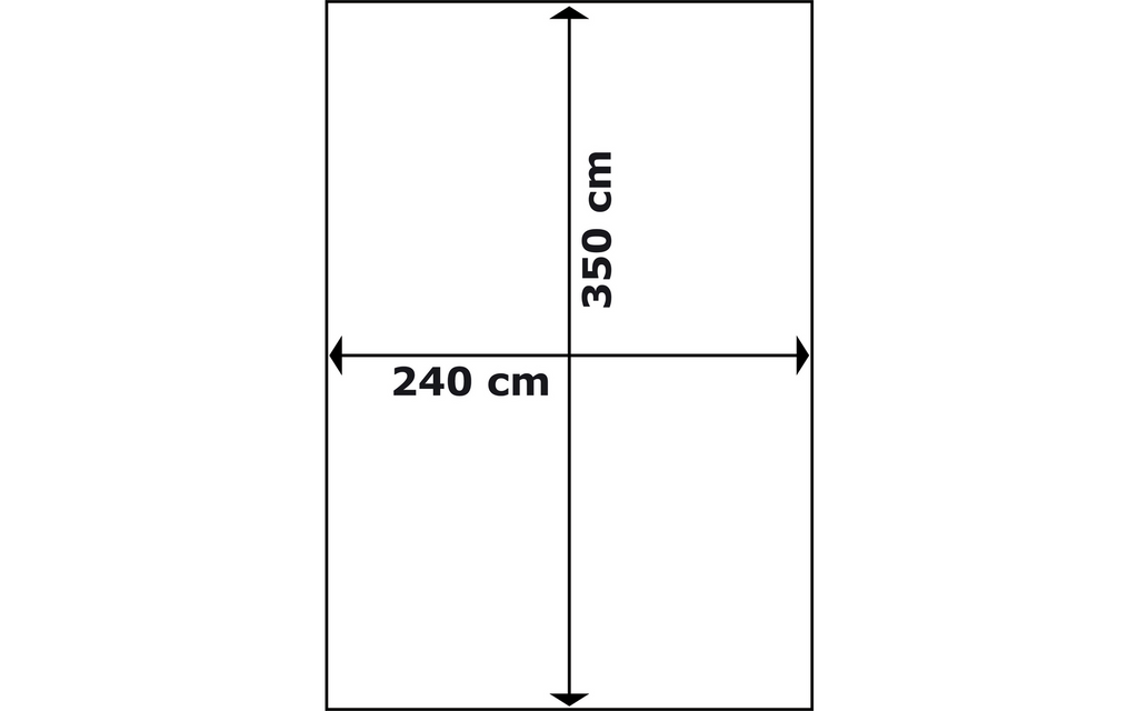 Detalj av Solseil 350x240 cm polyester vanntett 2000 mm materiale