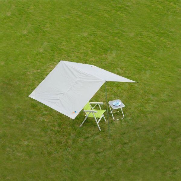 Solseil Basic 400x600 cm med stenger forfra