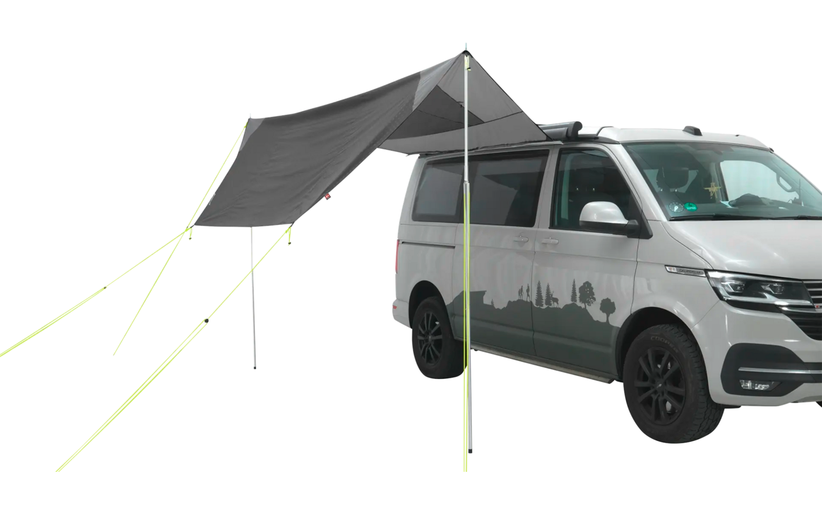 Solseil Fielder Canopy 400 x 250 cm med teleskopstenger bakside