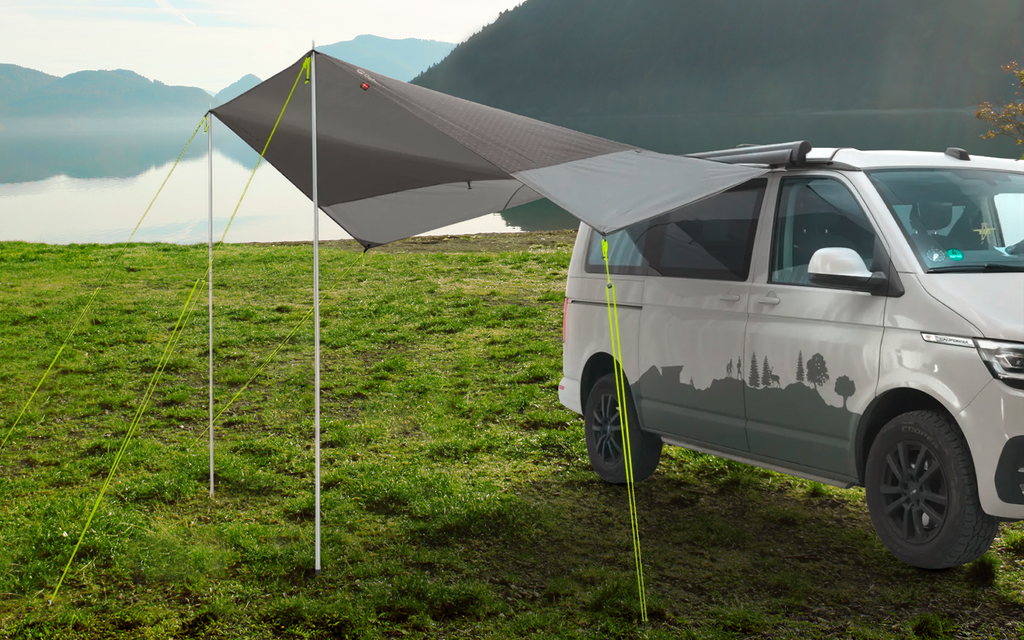 Solseil Fielder Canopy 400 x 250 cm med teleskopstenger forfra