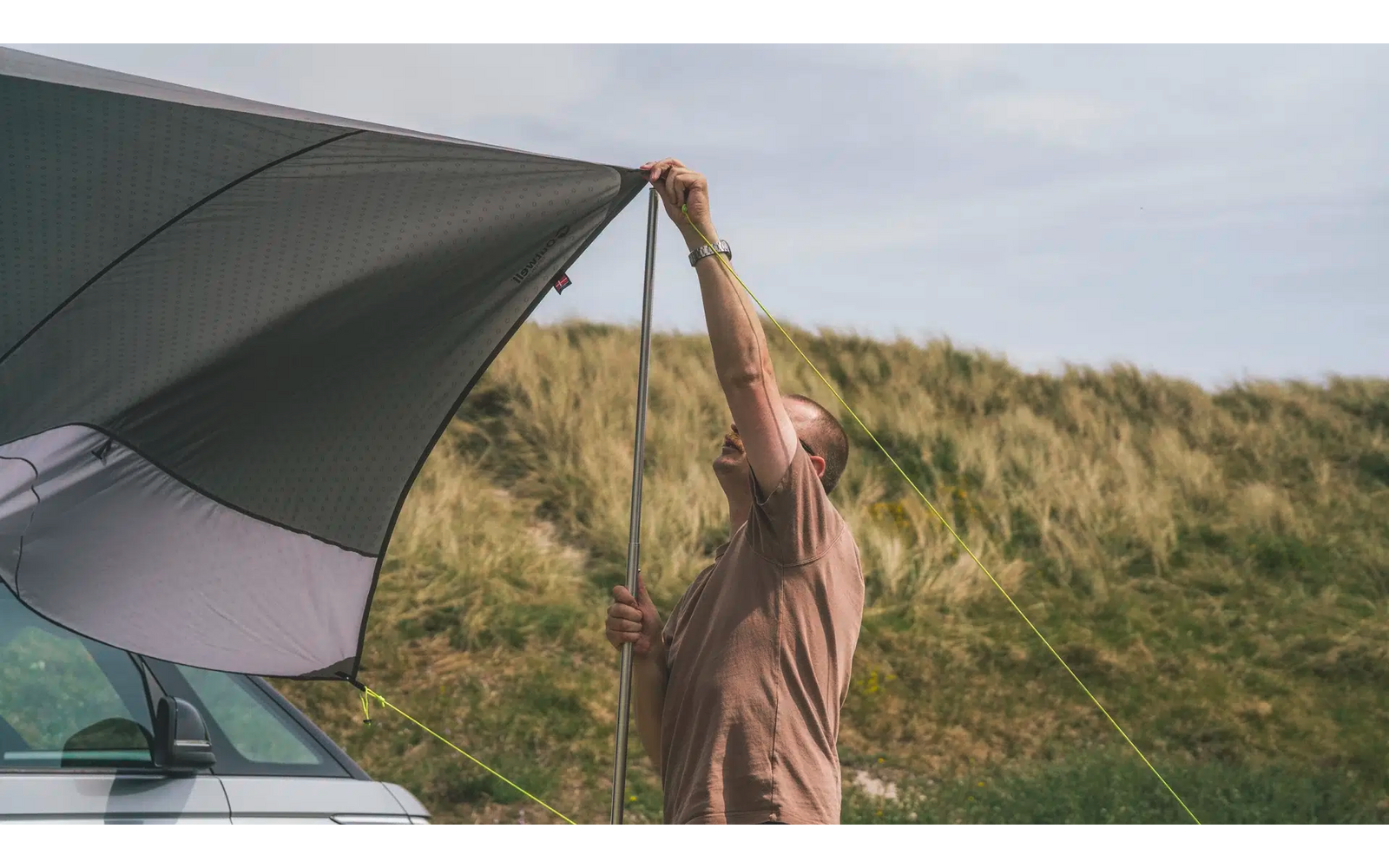 Oversikt over Solseil Fielder Canopy 400 x 250 cm oppsett