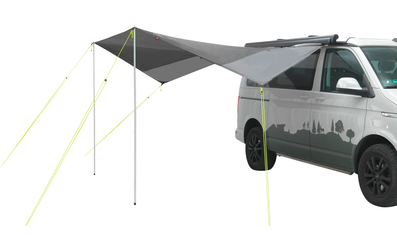 Nærbilde av teleskopstenger på Solseil Fielder Canopy 400 x 250 cm