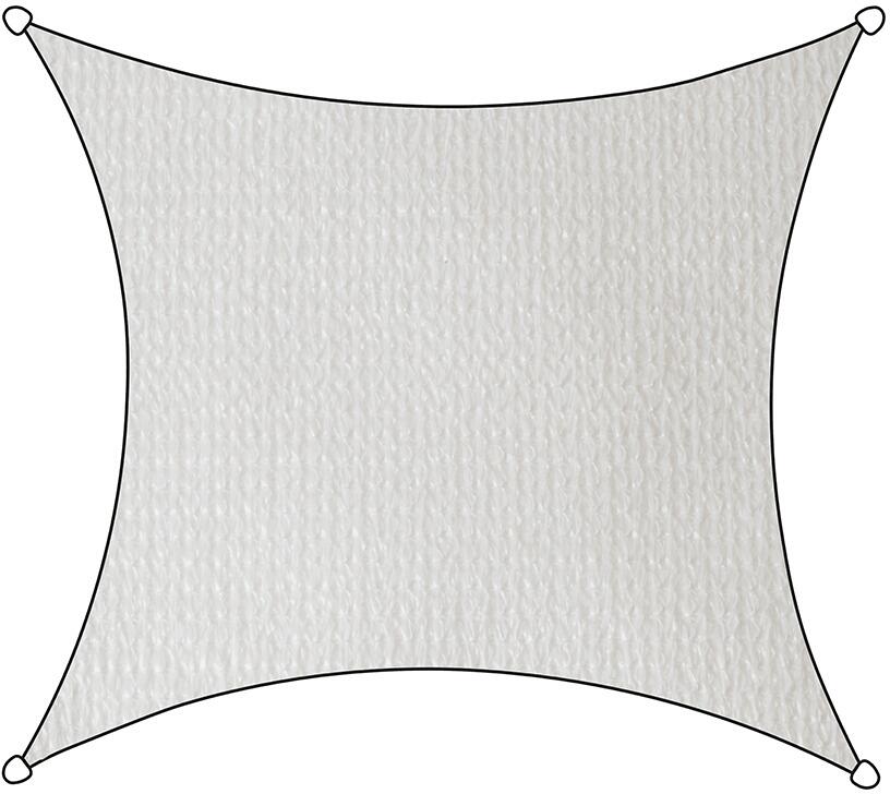 Solseil Iseo HDPE kvadratisk 500x500cm hvit for utendørs beskyttelse forfra