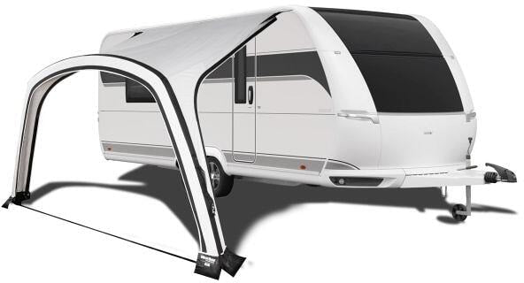 Solseil Kari 400x250 cm med luftkanal montert på campingvogn